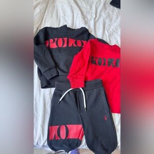 Polo Ralph Lauren Boys 3T sweat suit: Hoodie, Sweat Pants & Long Sleeve Shirt